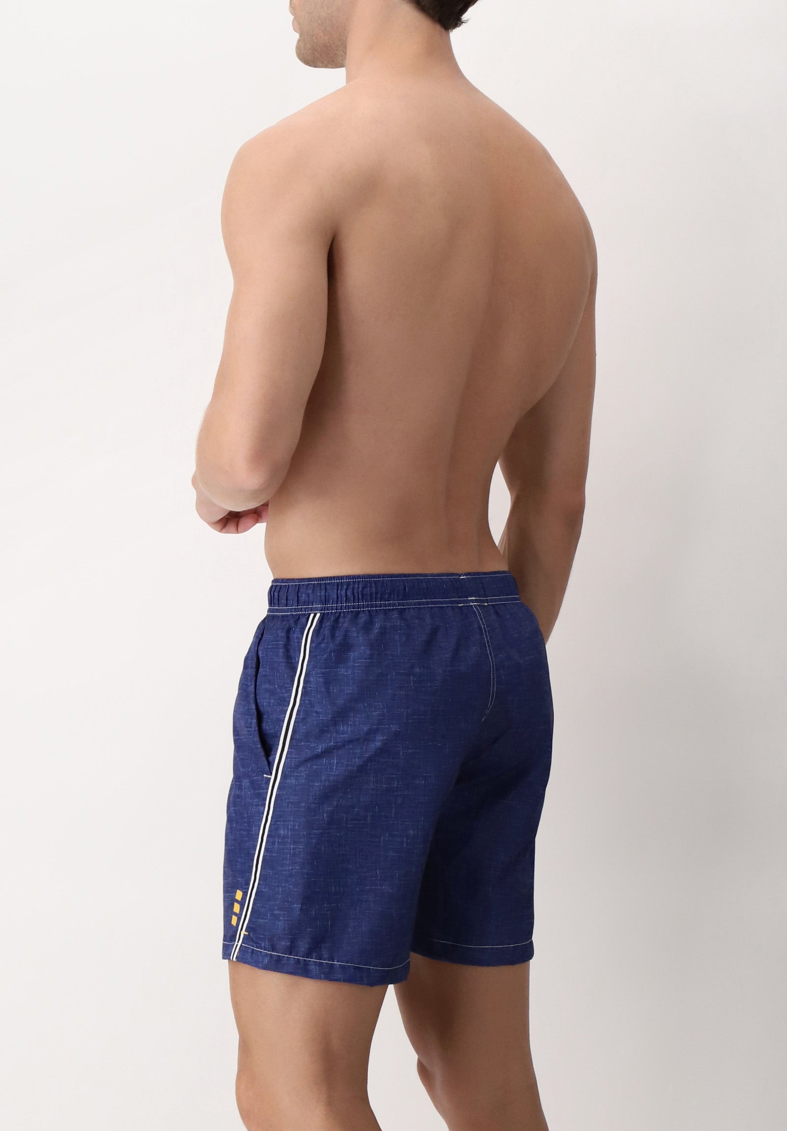 Printed Technical Fabric Swim Boxer -  Deep Blue