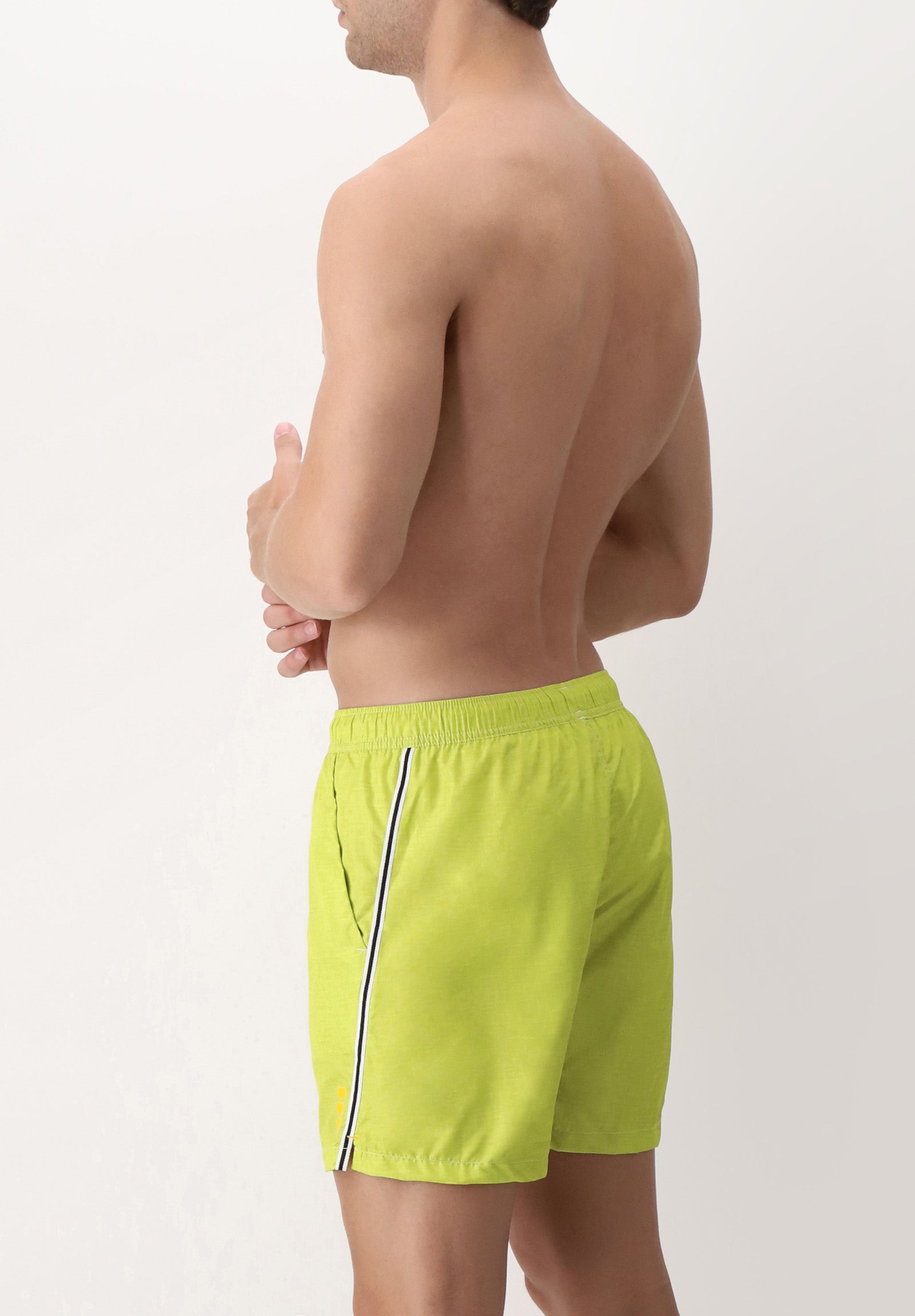 Printed Technical Fabric Swim Boxer - Fashion Lime