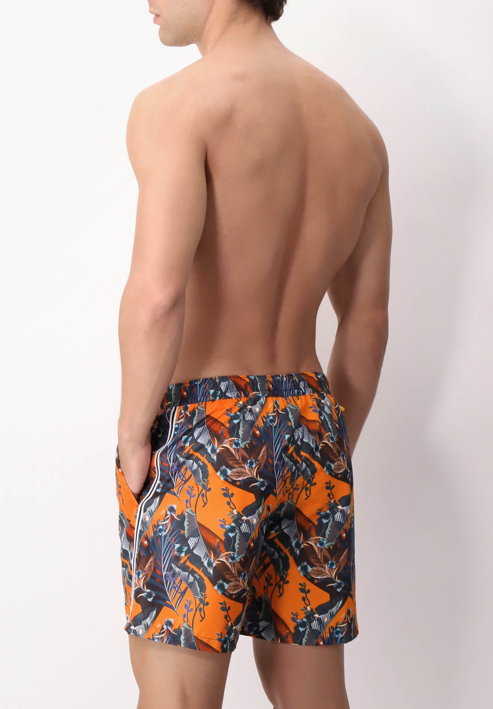 Printed Technical Fabric Swim Boxer - Tropical Print