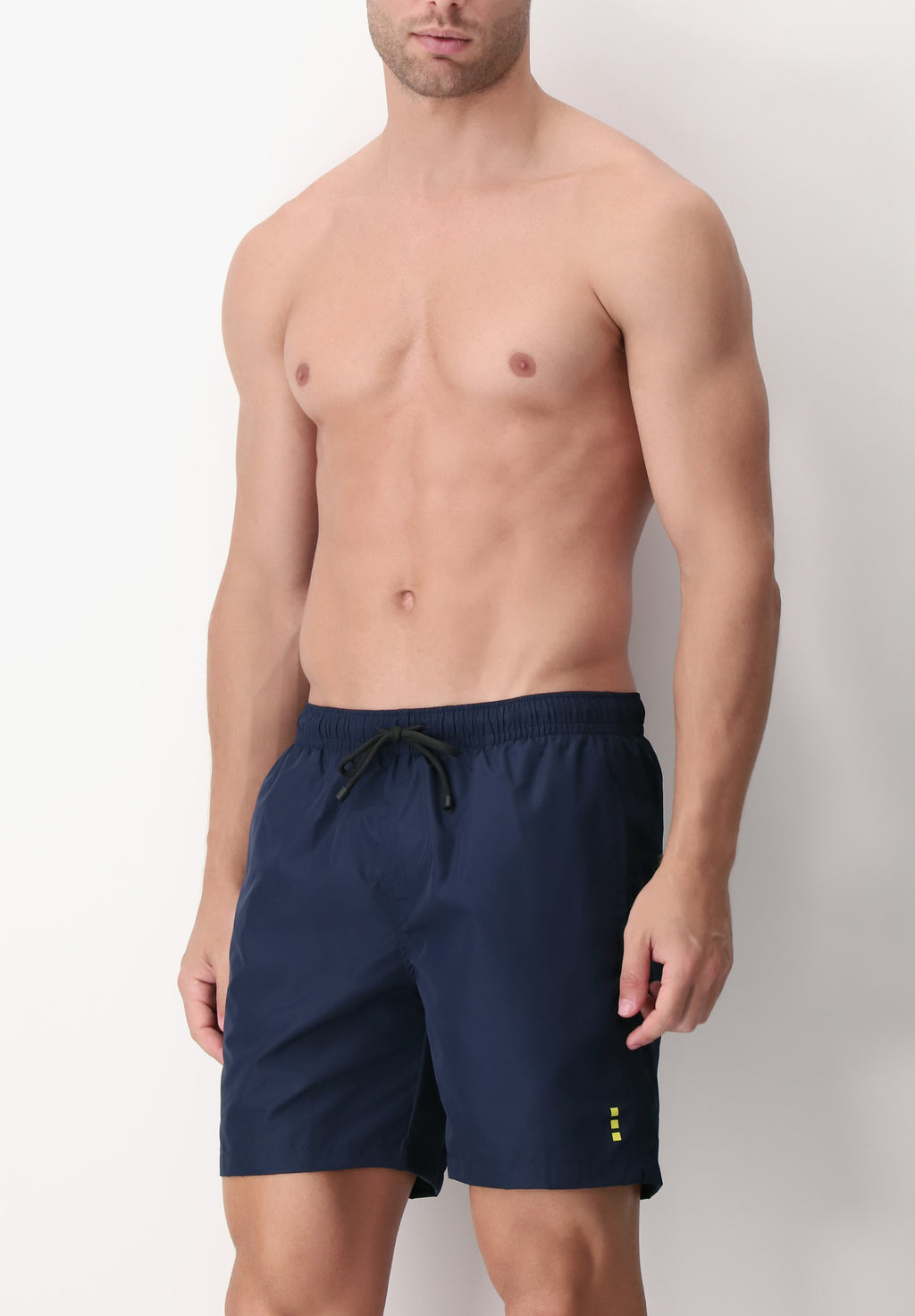 Printed Technical Fabric Swim Boxer - Navy Blue