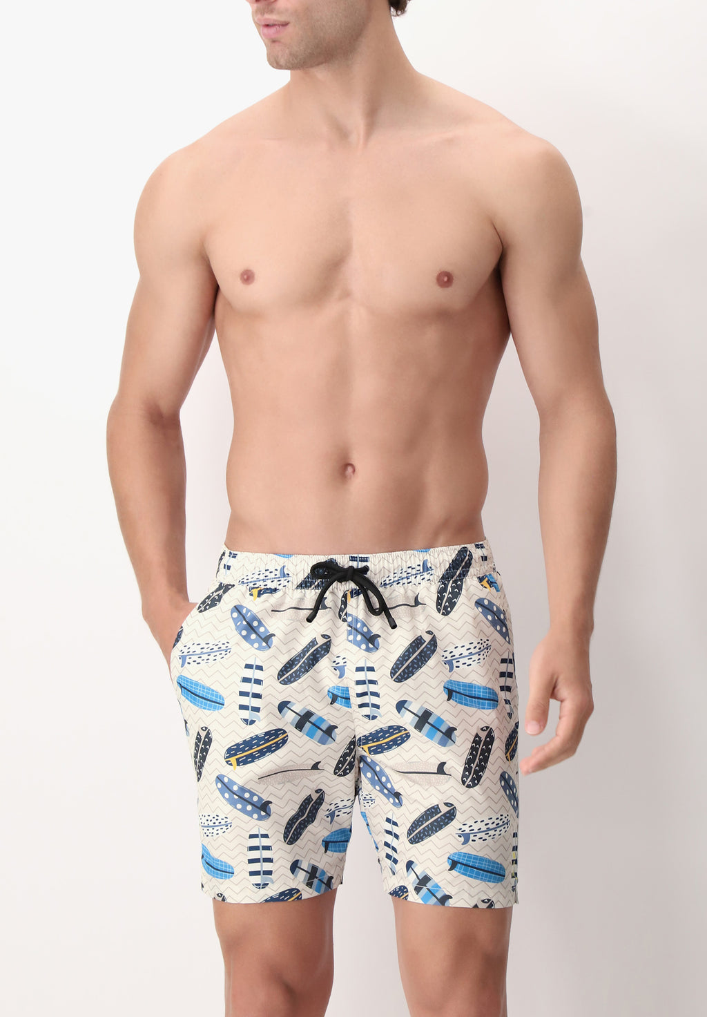 Printed Technical Fabric Swim Boxer - Surf Printed