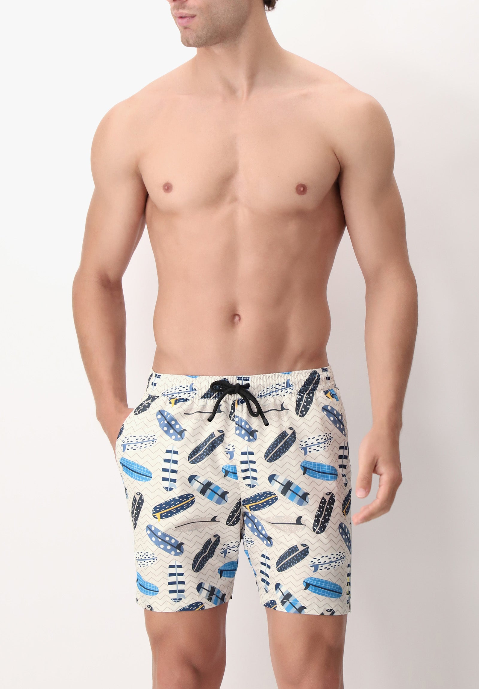 Printed Technical Fabric Swim Boxer - Surf Printed